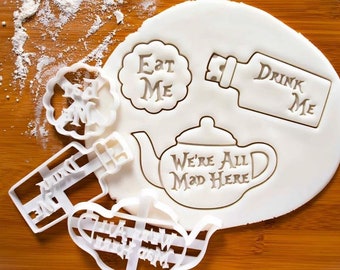 ALICE WONDERLAND THEME Cookie/Fondant Cutters