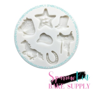 7pc COWBOY THEMED Silicone Mold