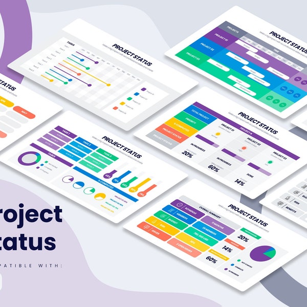 Projektstatus Infografiken | Vorlage für Powerpoint, Beste Powerpoint-Vorlage, einfach zu bearbeiten, professionelle Powerpoint-Vorlagen