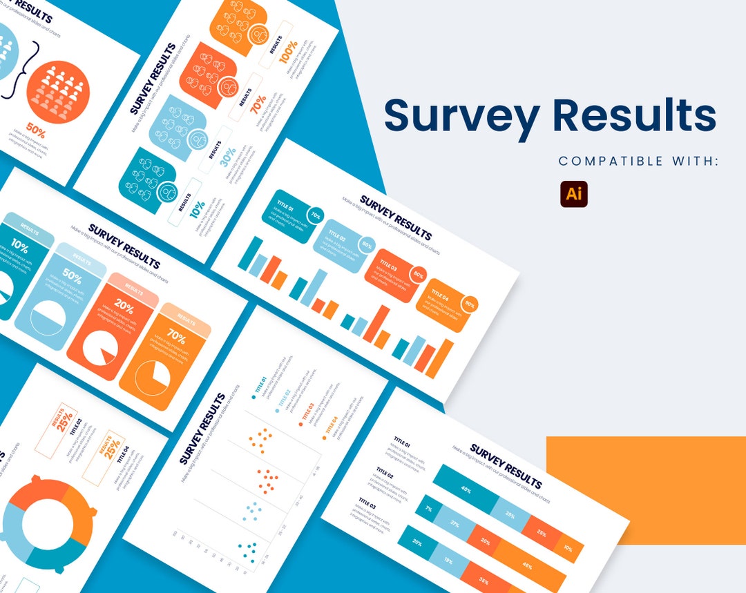 Survey Results Infographics | Template for Illustrator | Easy to Edit ...