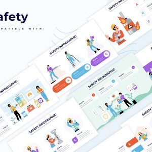 Infografía de seguridad / Plantilla de Powerpoint, Plantilla para Powerpoint, Plantilla de Powerpoint, Diseño de plantilla, Infografía de Powerpoint