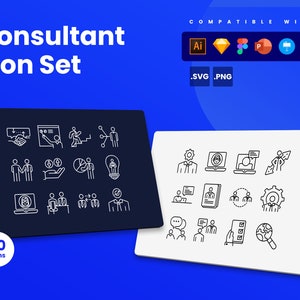 Consultant Icons | Vector Icons for Powerpoint, Keynote, Illustrator, Google Slides, Sketch, Figma