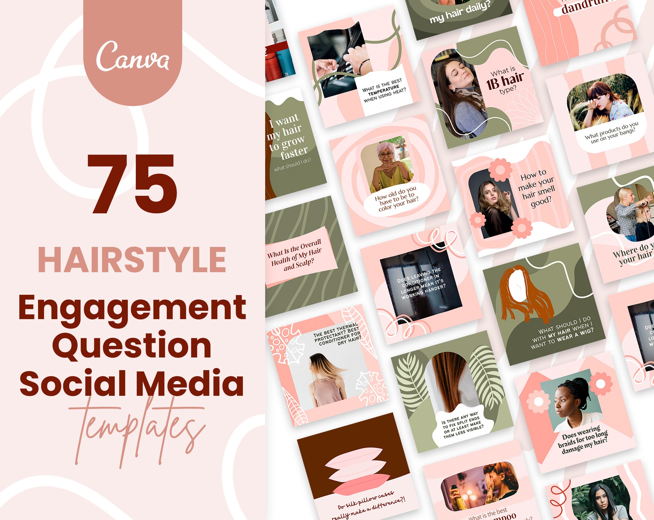 Hairstyle Engagement Question Social Media Canva - Etsy Israel Hairstyle Engagement Question Social Media Canva - Etsy Israel