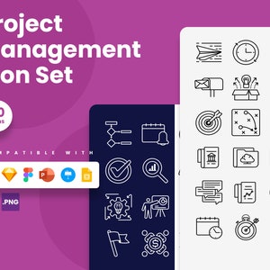 Projektledningsikoner | Vektorikoner för PowerPoint, Keynote, Illustrator, Google Presentationer, Sketch, Figma