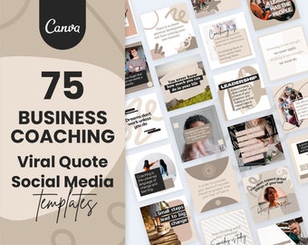 Citas virales de coaching empresarial Redes sociales / Plantilla empresarial de coaching Canva, Plantillas de coach de vida, Cotizaciones comerciales, Publicación de Instagram de coach