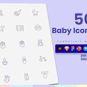 Baby Icons | Vector Icons for Powerpoint, Keynote, Illustrator, Google Slides, Sketch, Figma