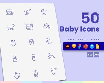 Baby Icons | Vector Icons for Powerpoint, Keynote, Illustrator, Google Slides, Sketch, Figma