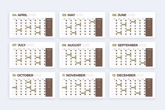 2023 Calendar Infographics Powerpoint Template Template for - Etsy