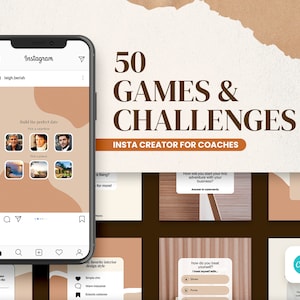 50 Games & Challenges Posts CANVA Templates | Easy to Edit | Increase Instagram Engagement | Social Media Engagement Booster
