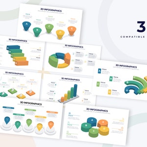 3D Infographics | Powerpoint Template, Template for Powerpoint, Powerpoint Template, Template Design, Powerpoint Infographic