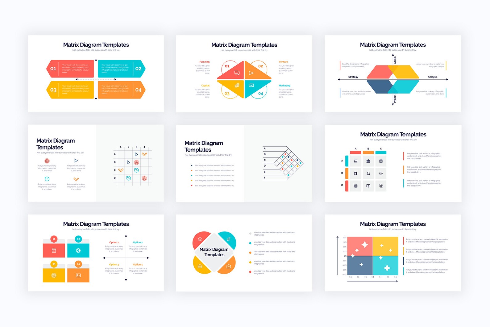Matrix Diagram Templates | Diagrams for Powerpoint, Illustrator ...