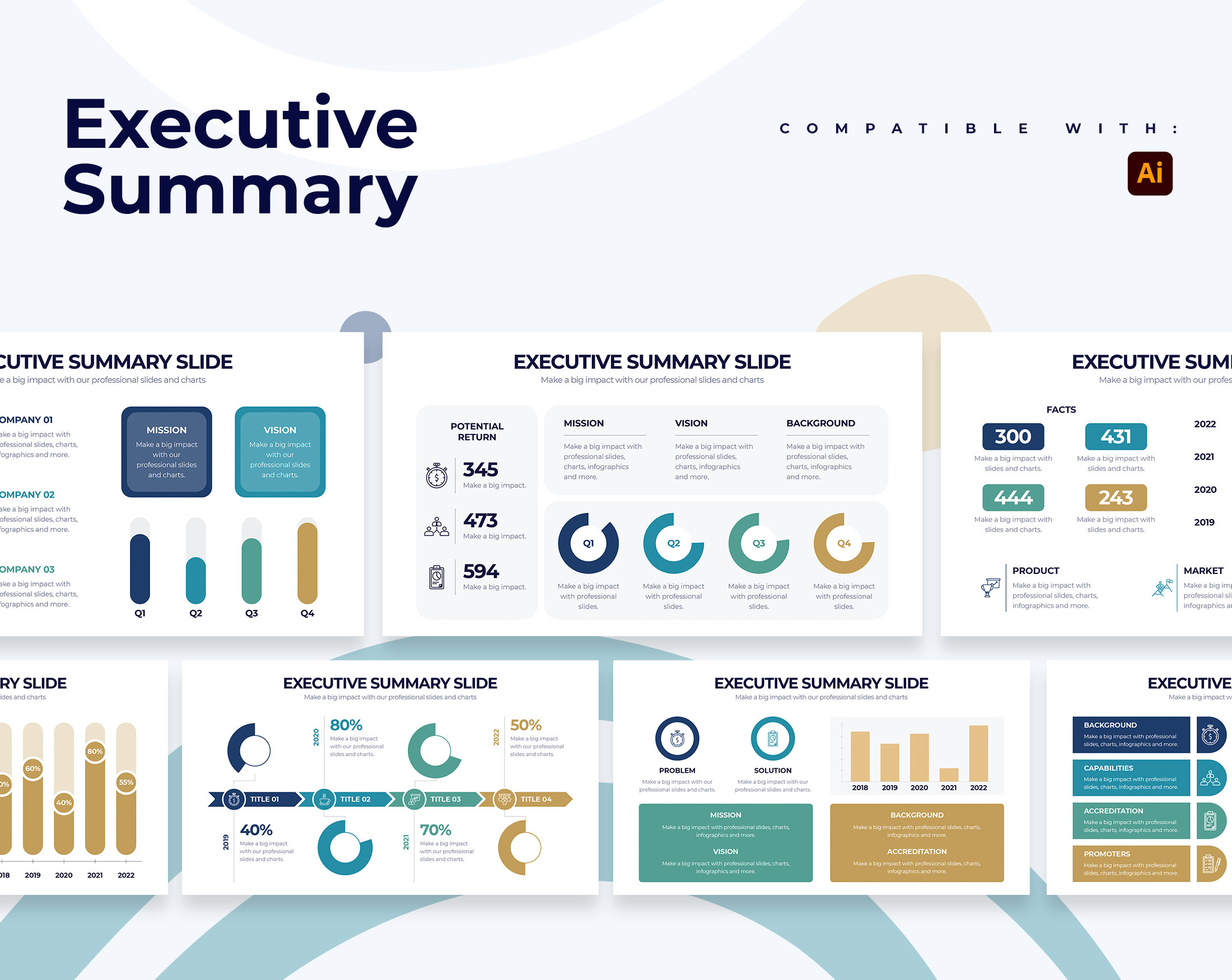 Executive Summary Infographics | Template for Illustrator | Best Illustrator Template | Easy to Edit
