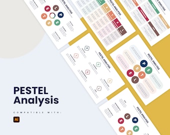 PESTEL Analysis Infographics | Template for Illustrator | Best Illustrator Template | Easy to Edit
