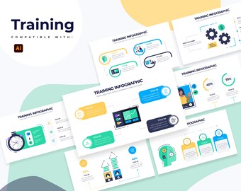 Infografica di formazione / Modello per Illustrator / Miglior modello illustratore / Facile da modificare