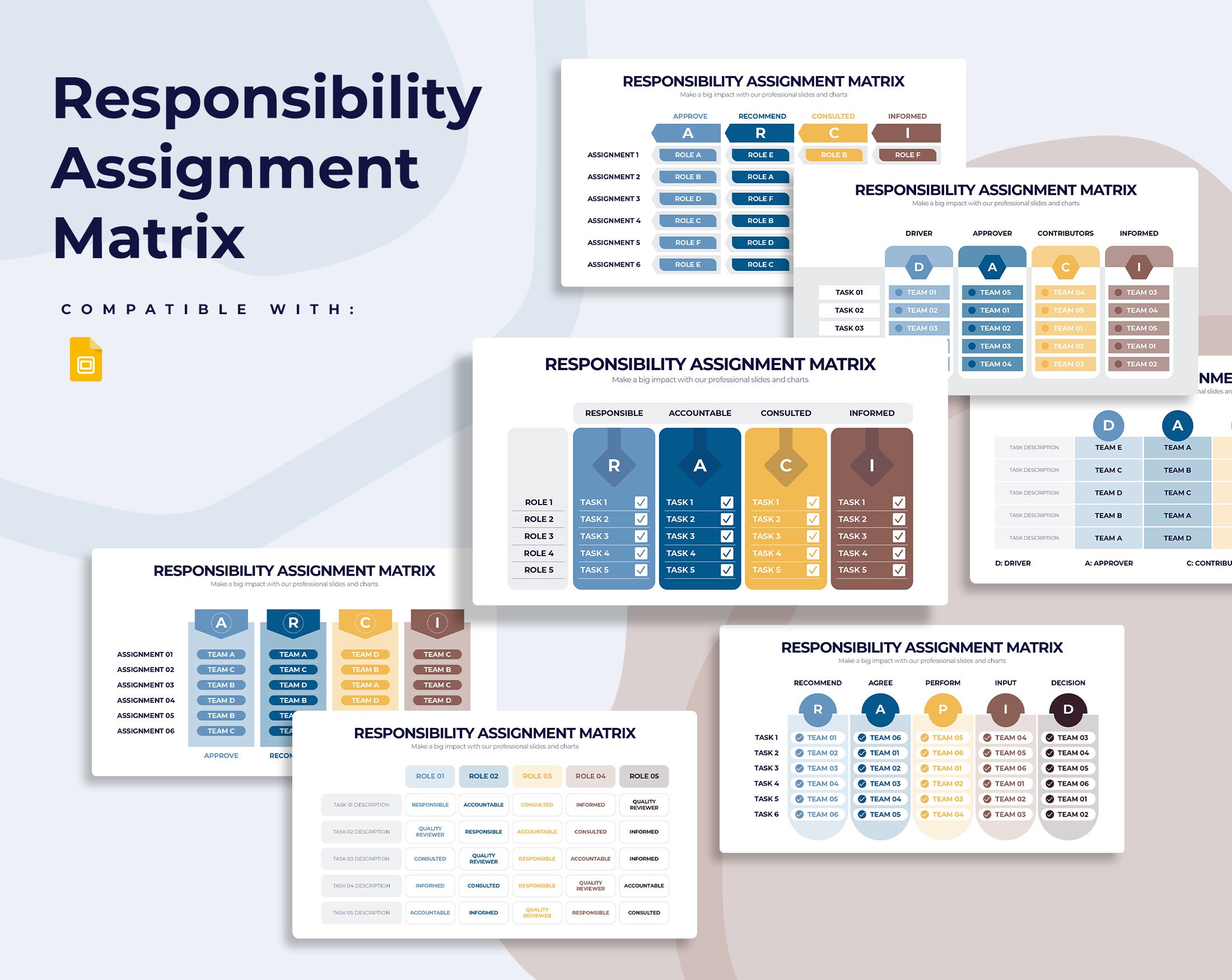 Responsibility Assignment Matrix Infographics | Template for Google Slides | Best Google Slide Template | Easy to Edit