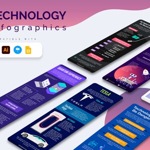 Technology Vertical Infographic Templates | Diagrams for PowerPoint, Illustrator, Keynote, Google Slides