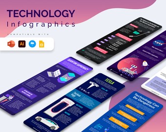 Technology Vertical Infographic Templates | Diagrams for PowerPoint, Illustrator, Keynote, Google Slides