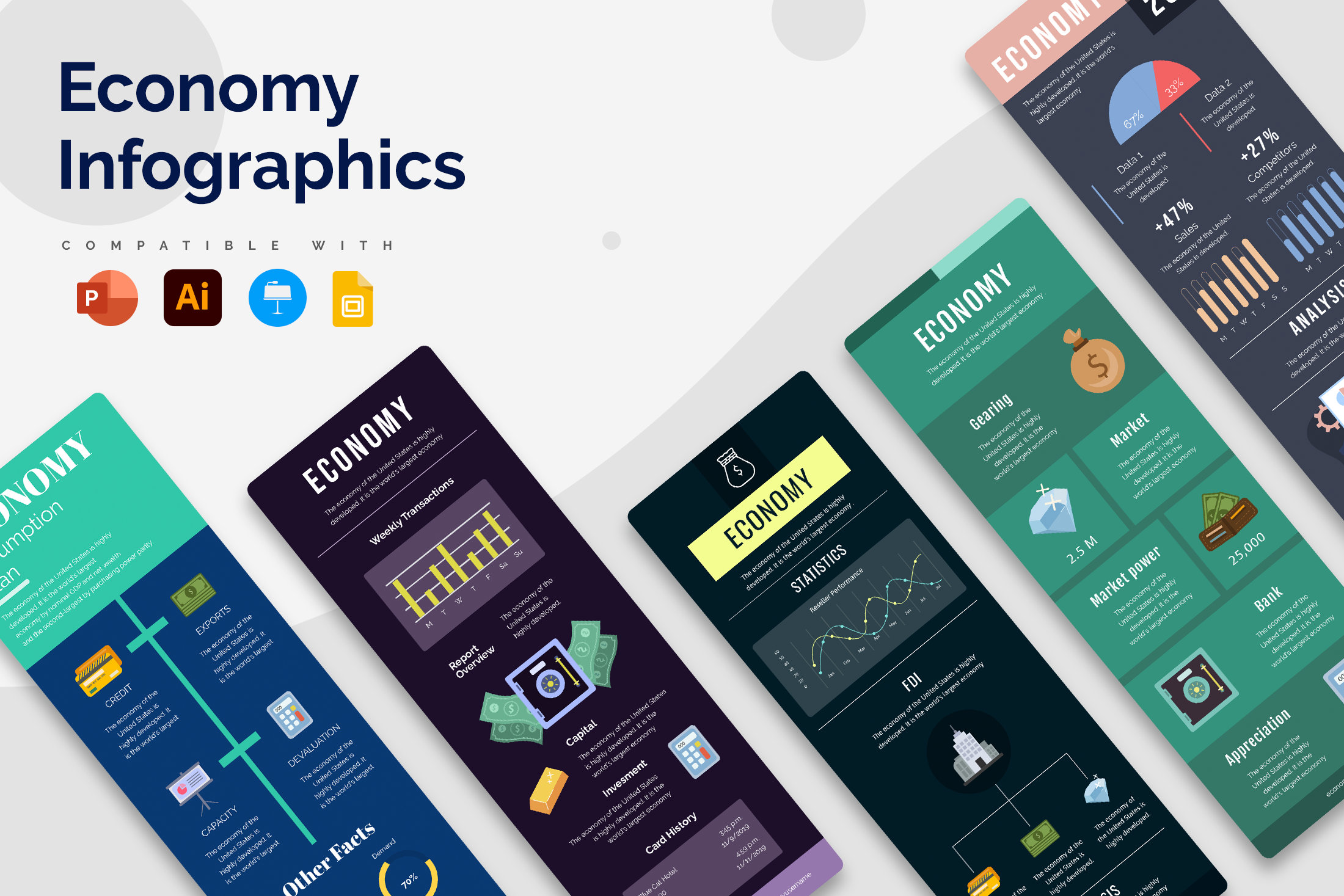 Economy Vertical Infographic Templates | Diagrams for Powerpoint ...