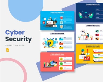 Infografiki dotyczące cyberbezpieczeństwa | Szablon dla Google Slides | Najlepszy szablon Google Slides | Łatwy do edycji