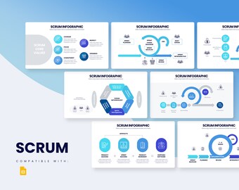 SCRUM Infographics | Google Slides Template, Template for Google Slides, Google Slides Template, Easy, Google Infographics