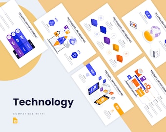 Technology Infographics | Google Slides Template, Template for Google Slides, Google Slides Template, Easy, Google Infographics