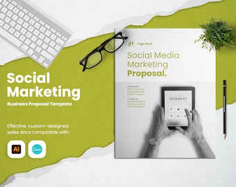 Social Marketing Proposal Template for CANVA & ILLUSTRATOR