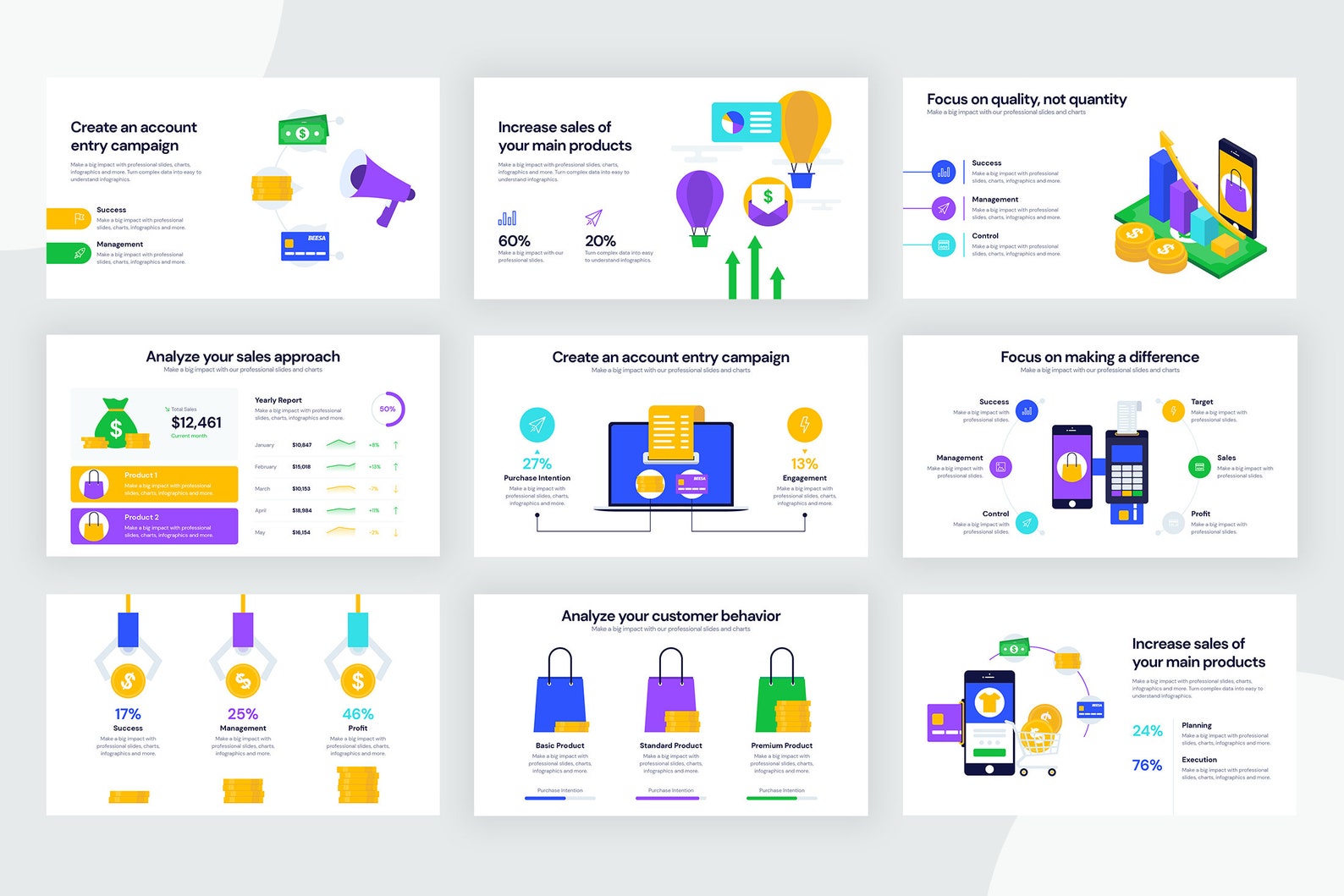 Sales Infographic Templates Diagrams for Powerpoint, Illustrator ...