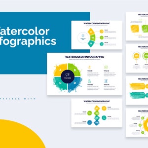 Watercolor Infographics | Template for Google Slides | Best Google Slides Template | Easy to Edit