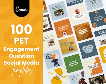 Question sur l'engagement des animaux de compagnie Médias sociaux | Modèle CANVA, Engagement Boost, Pets Business, Prêt à publier, Business Branding, Contenu Instagram