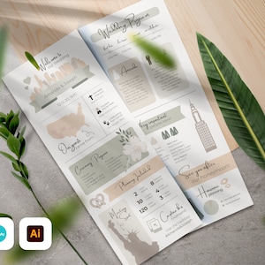 Fatima Infographic Wedding Program Template for CANVA & Illustrator