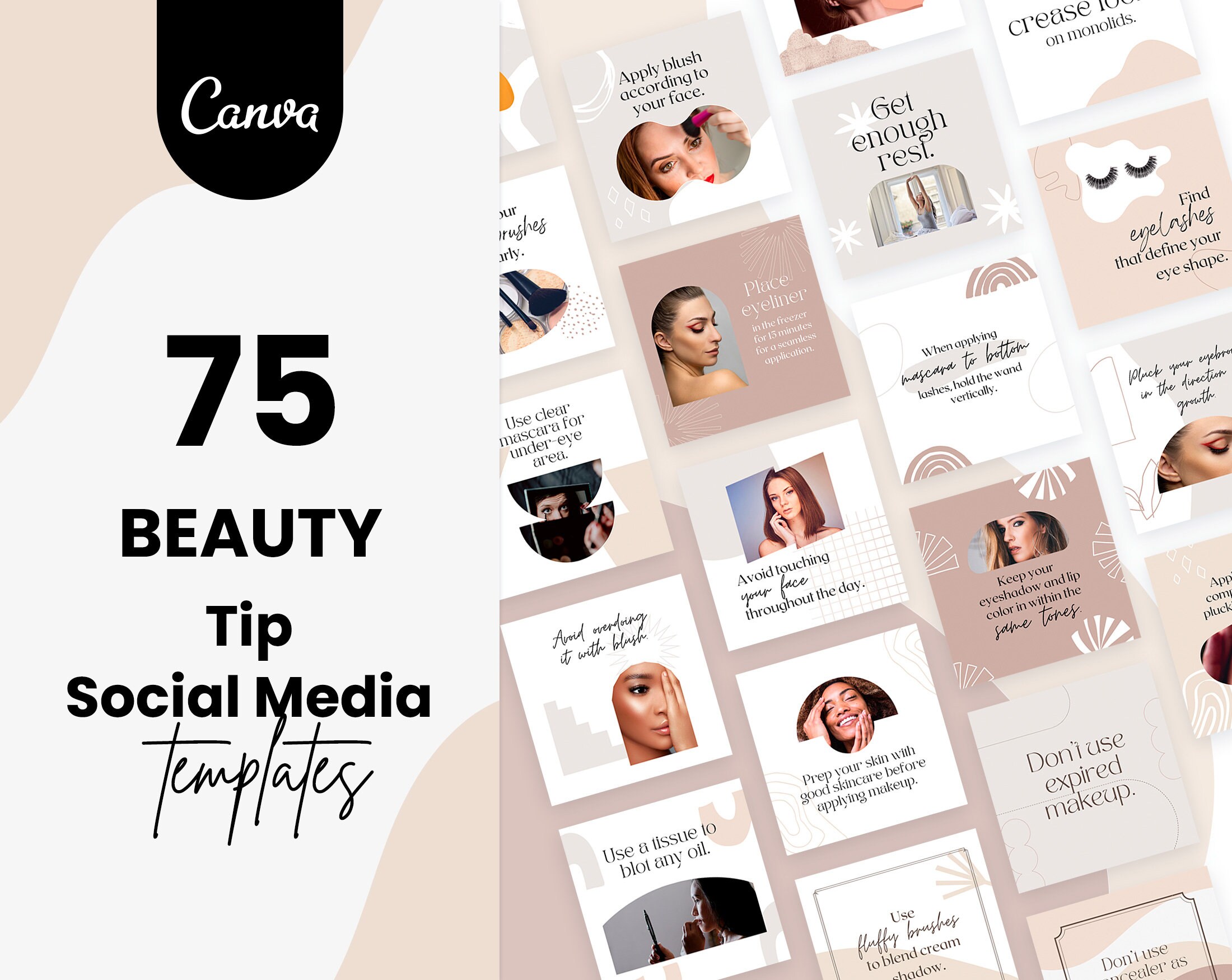 Beauty Social Media Canva Templates | Social Media Post, Cosmetics Tips ...
