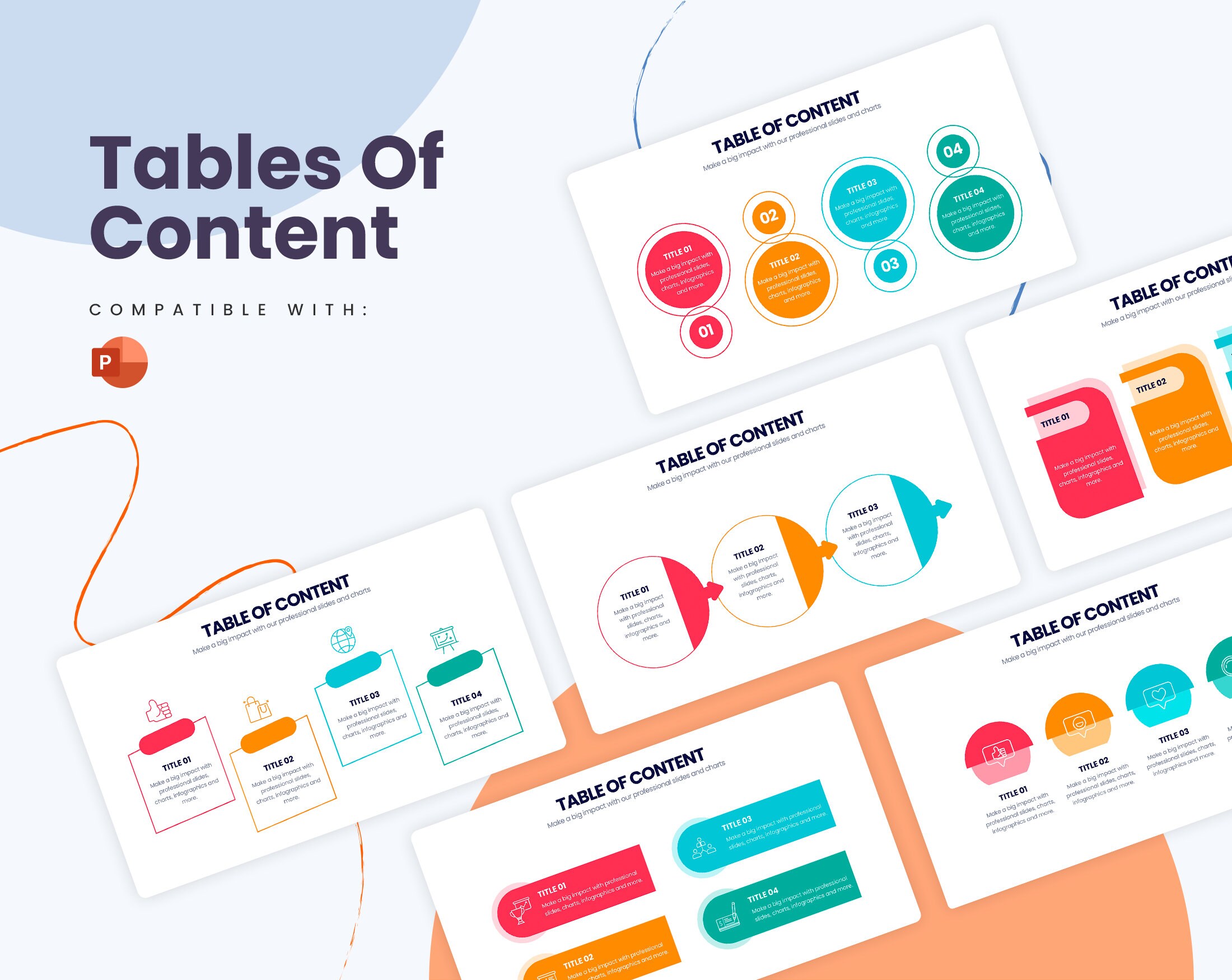Tabla de infografías de contenido / Plantilla para Powerpoint / Mejor