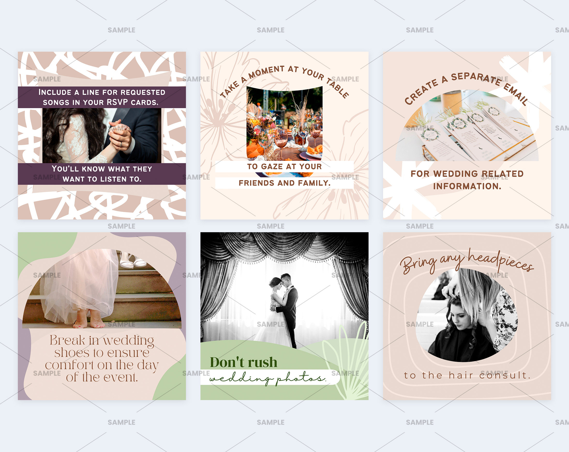 Wedding Tips Social Media | Template for Canva, Tips Post, Instagram ...