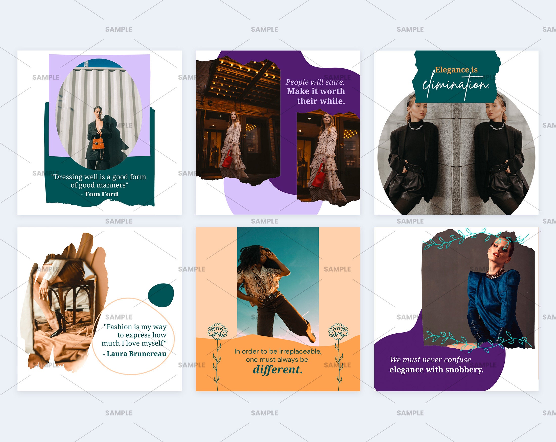 Fashion Viral Quotes Social Media CANVA Templates Fashion - Etsy