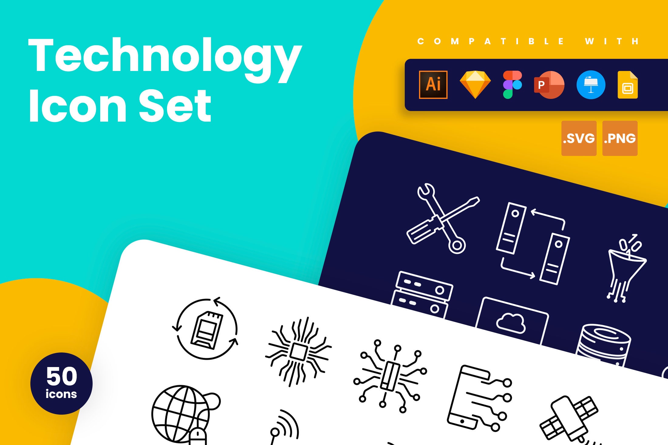 Technology Stack Powerpoint Icon Technology Icons | Vector Icons for Powerpoint, Keynote, Illustrator ...