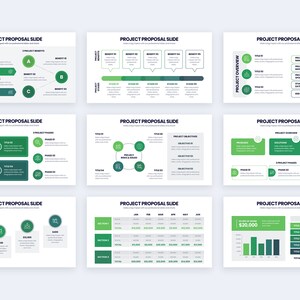 Project Color:green Project Proposal Infographics | Template for Google Slides | Best ...