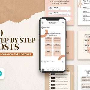 50 stap voor stap berichten CANVA-sjablonen | Eenvoudig te bewerken | Instagram-betrokkenheid | vergroten Social Media Engagement Booster