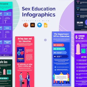 Sex Education Vertical Infographic Templates | Diagrams for PowerPoint, Illustrator, Keynote, Google Slides
