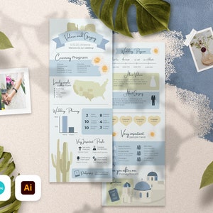 Cassandra Infographic Wedding Program Template for CANVA & Illustrator