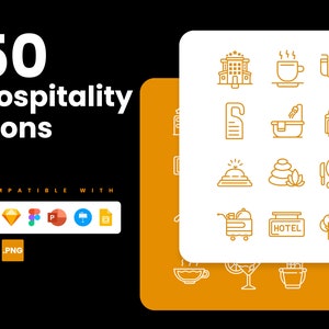 Hospitality Icons | Vector Icons for Powerpoint, Keynote, Illustrator, Google Slides, Sketch, Figma