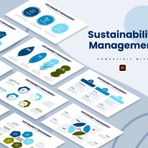 Sustainability Management Infographics | Template for Illustrator, Easy, Fully Editable Templates, Illustrator, Illustrator Infographic