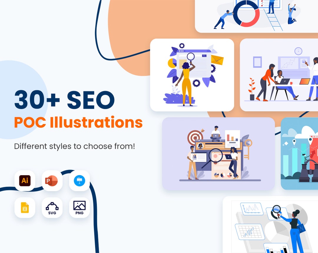 SEO POC Illustrations | Pre-made Scenes, Multiple Format, Vector ...