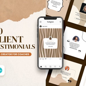 50 Kunden-Referenzen-Beiträge CANVA-Vorlagen | Einfach zu bearbeiten | Instagram Engagement | steigern Social Media Engagement Booster