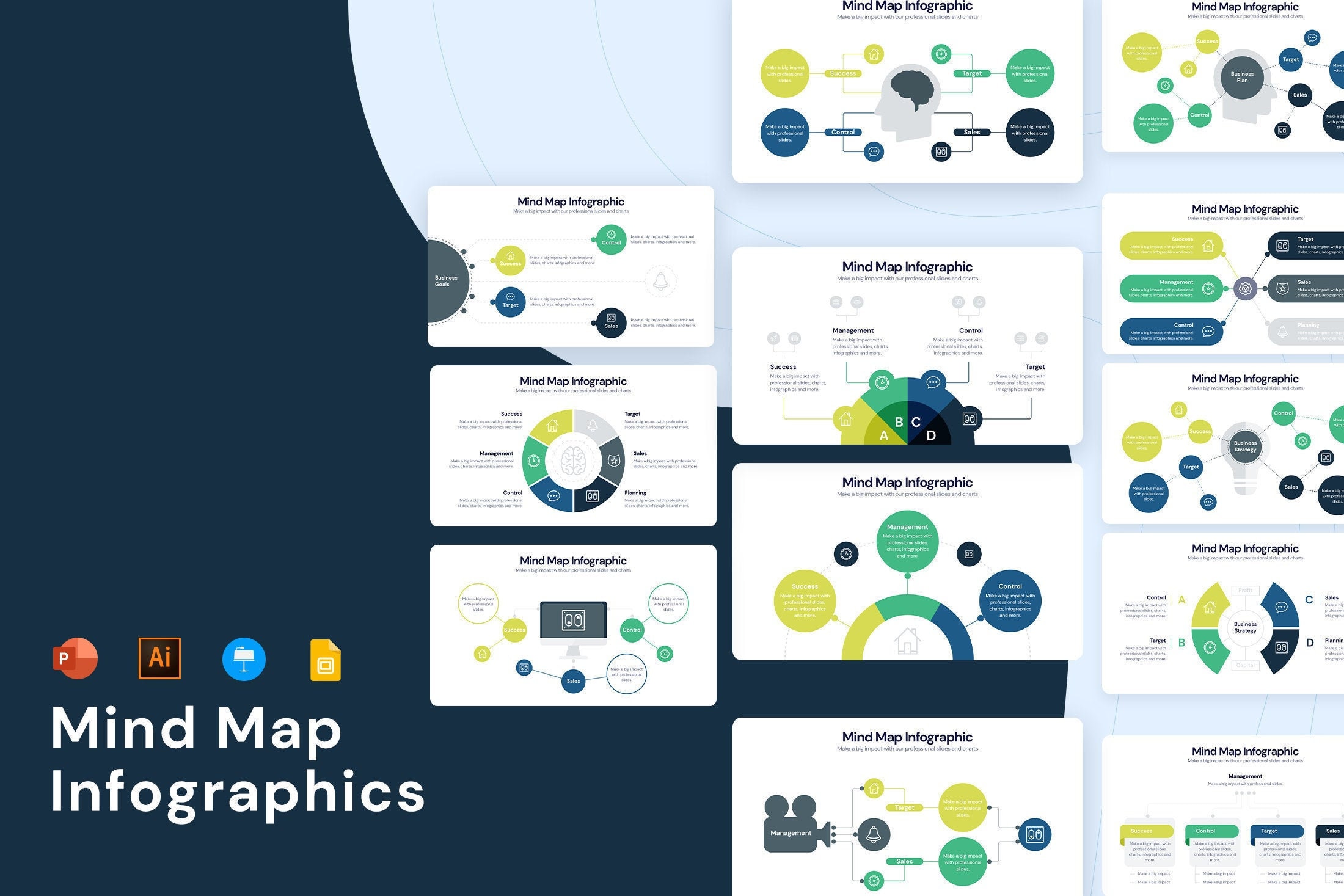 Mind Map Infographic Templates | Diagrams for Powerpoint, Illustrator ...