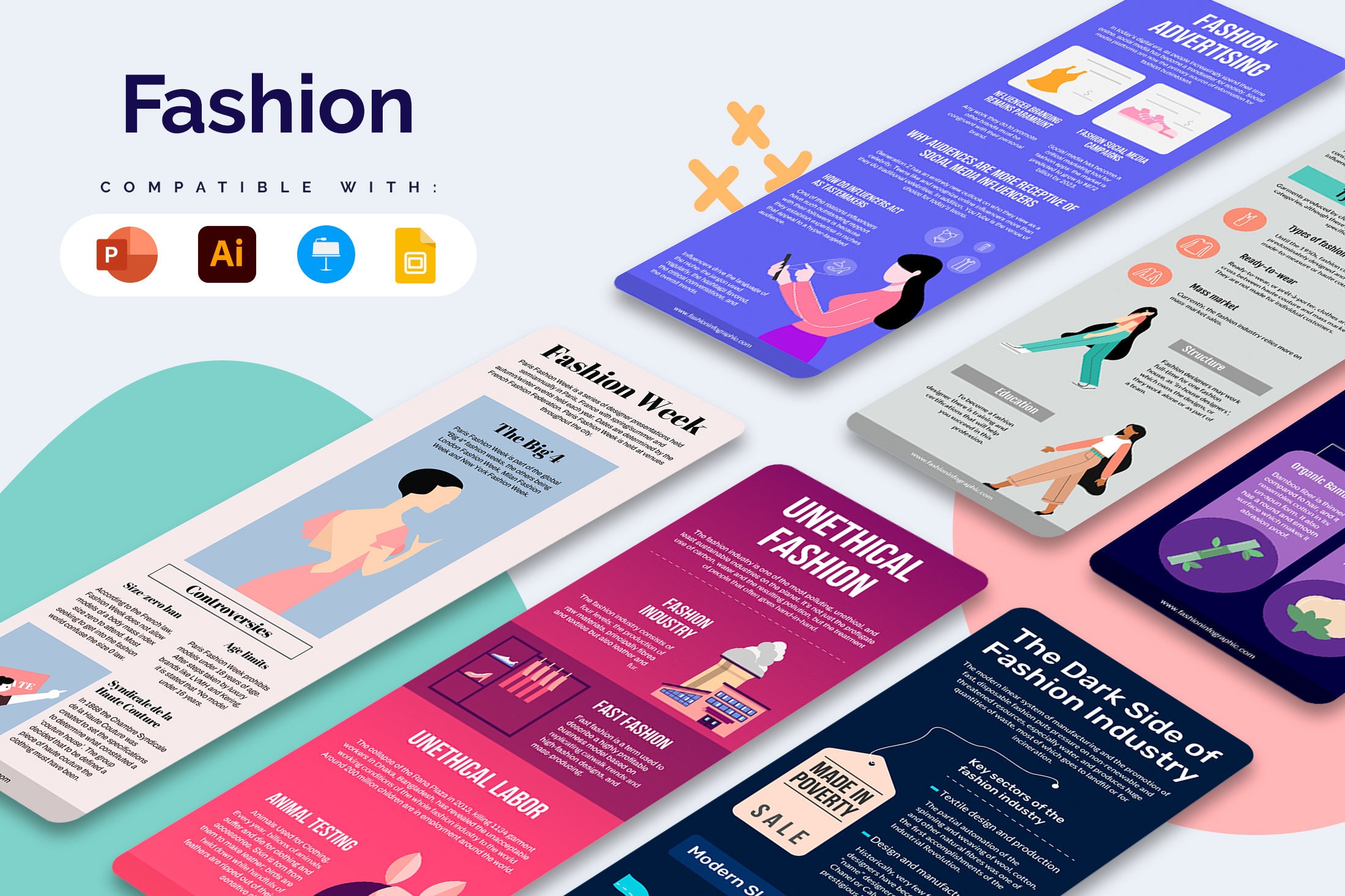 Fashion Vertical Infographic Templates Diagrams for - Etsy