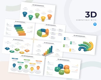 3D Infographics | Template for Keynote | Best Keynote Template | Easy to Edit