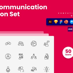 Communications Icons | Vector Icons for Powerpoint, Keynote, Illustrator, Google Slides, Sketch, Figma