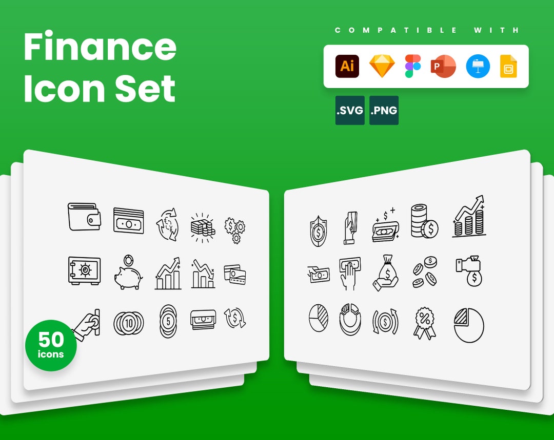 Powerpoint Financial Icon Finance Icons | Vector Icons for Powerpoint, Keynote, Illustrator ...