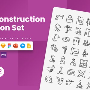 Construction Icons | Vector Icons for Powerpoint, Keynote, Illustrator, Google Slides, Sketch, Figma