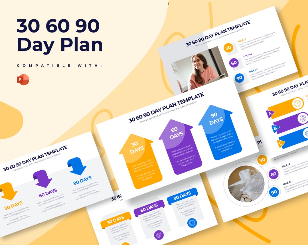 30 60 90 Days Plan Infographics | Powerpoint Template, Template for ...